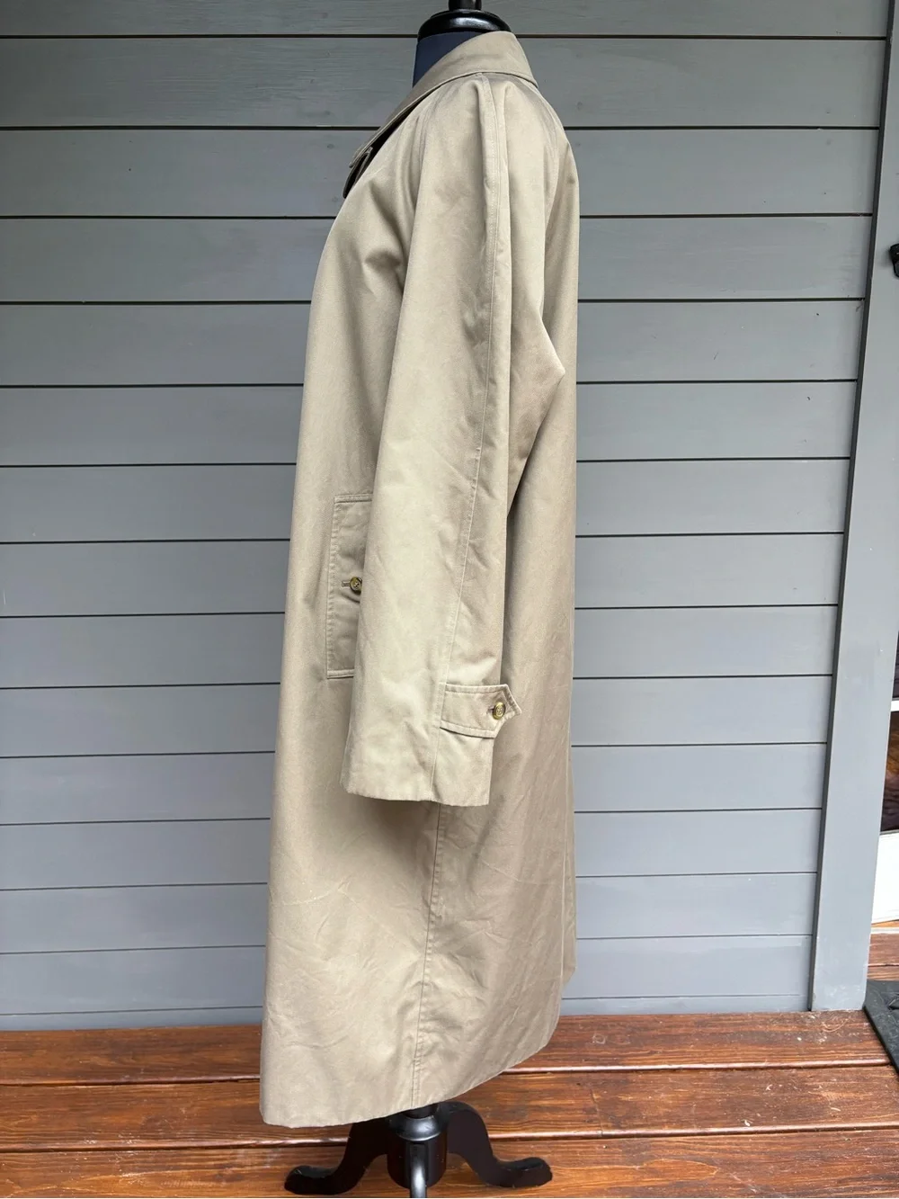 Burberry Khaki Men's Long Trench Coat